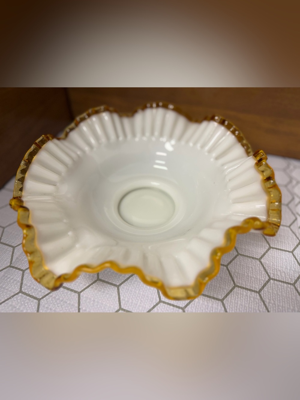 Fenton Gold Crest Milk Glass Bowl